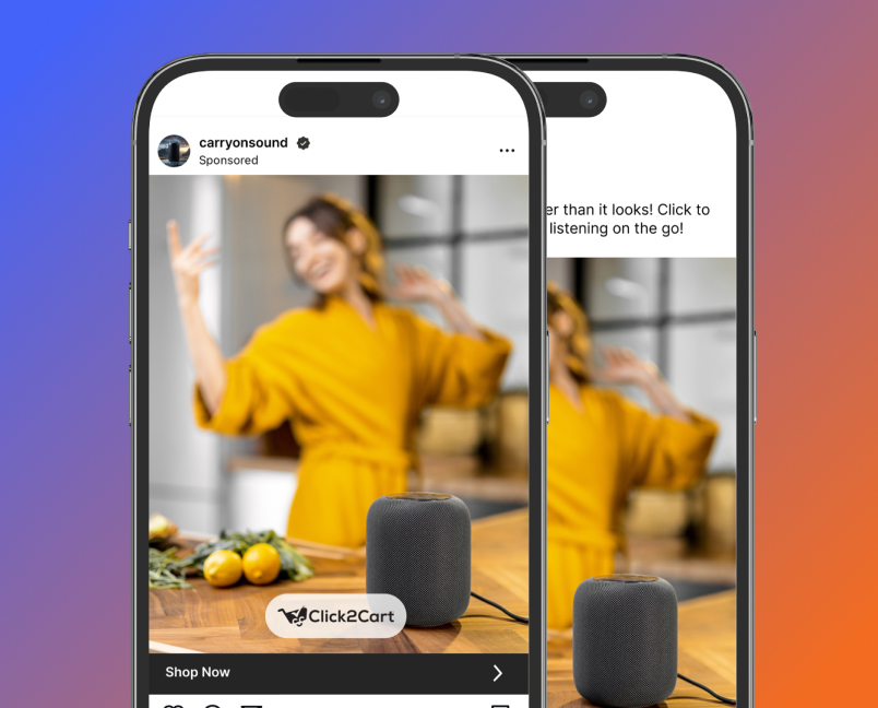 Shoppable sponsored social campaign for a smart speaker
