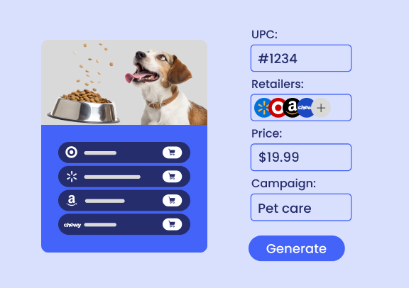 Streamlined setup interface showing product data structure