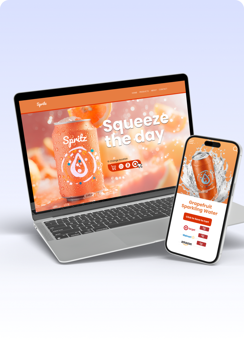 SmartCommerce retail-ready brand website displayed on a laptop and mobile phone