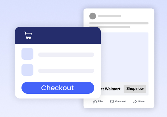 Retail checkout connected to a shoppable media experience