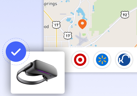 Location-aware routing for a gaming product to nearby retailers