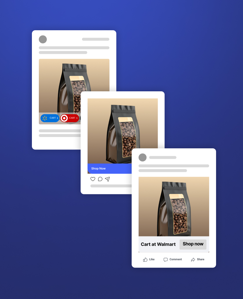 Shoppable campaign formats across digital advertising and social media