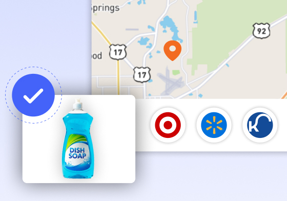 Location-aware dish soap routing to nearby retailers
