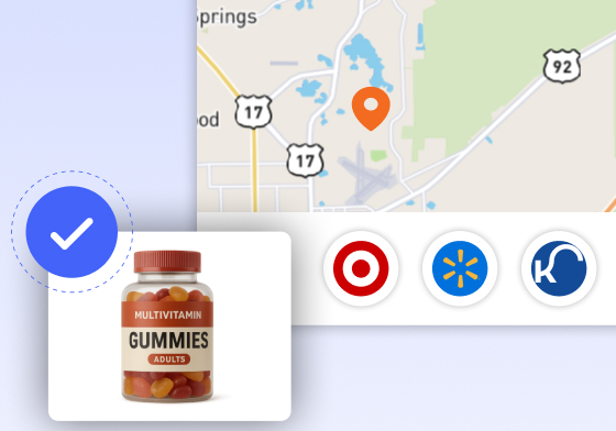 Location-aware product routing to nearby Target, Walmart, and Kroger stores