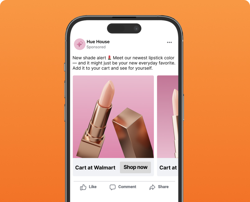 Shoppable beauty campaign displayed on a mobile phone